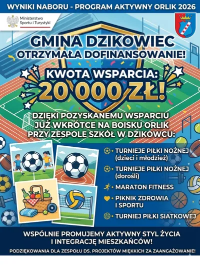 zdjęcie do artykułu: Wyniki naboru w ramach programu „Aktywny Orlik 2026”