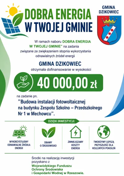 zdjęcie do artykułu: DOBRA ENERGIA W NASZEJ GMINIE!