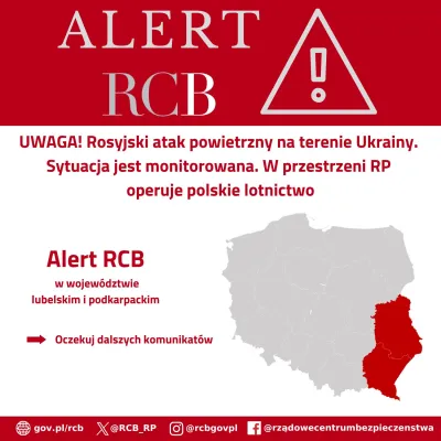 zdjęcie do artykułu Alert RCB - zagrożenie z powietrza (24.09) - oczekuj dalszych komunikantów