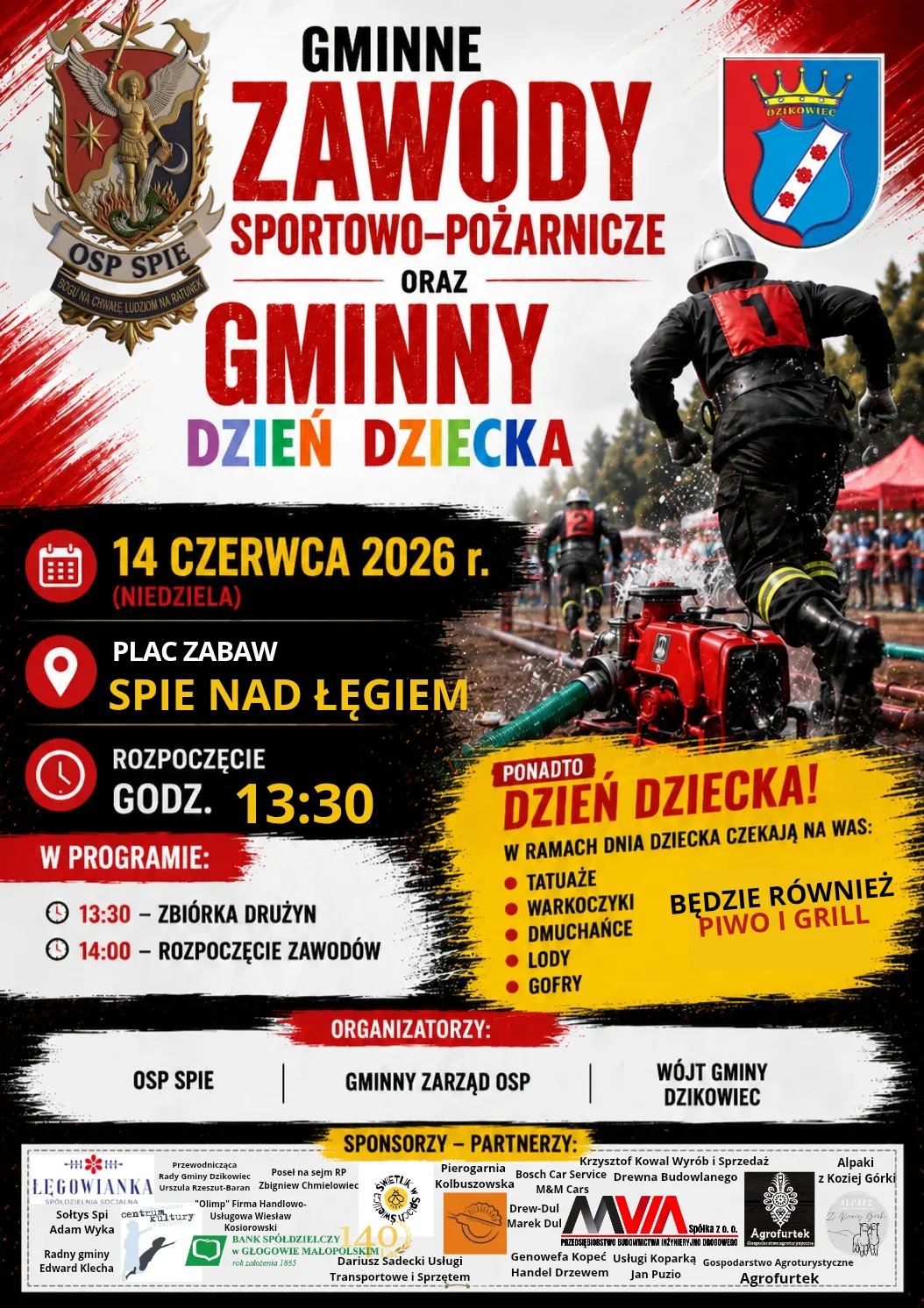 Wielkie Strażackie Święto i Gminny Dzień Dziecka na Spiach! Zapraszamy już 14 czerwca!