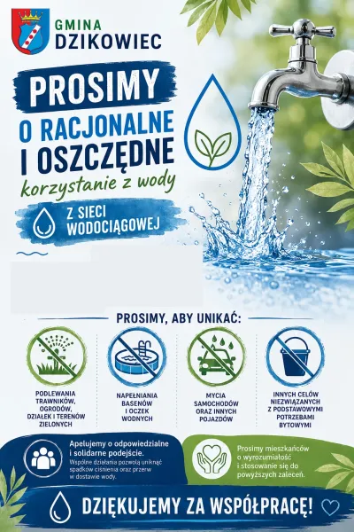 zdjęcie do artykułu: Prośba o oszczędne korzystanie z wody