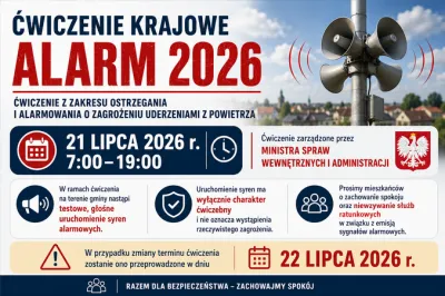 zdjęcie do artykułu: Ogólnokrajowe Ćwiczenia „ALARM-26” – zaplanowany test syren alarmowych!