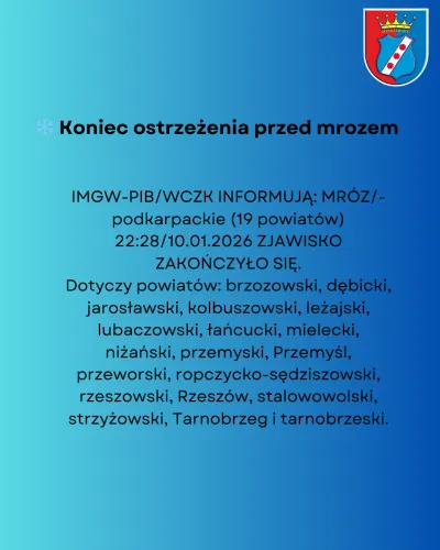  zdjęcie do artykułu Koniec ostrzeżenia o mrozie