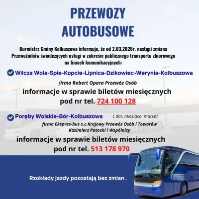  zdjęcie do artykułu ZMIANA PRZEWOŹNIKA OD 02.03.2026