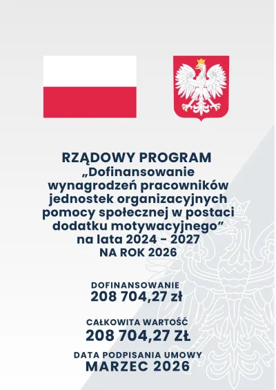 zdjęcie do artykułu: Dofinansowanie wynagrodzeń pracowników jednostek organizacyjnych pomocy społecznej w postaci dodatku motywacyjnego na lata 2024-2027