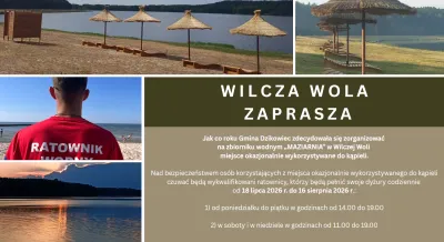 zdjęcie do artykułu: Bezpieczne wakacje nad zalewem „Maziarnia” w Wilczej Woli!