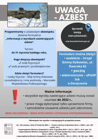 zdjęcie do artykułu: Obowiązek inwentaryzacji azbestu – złóż formularz do 31 stycznia