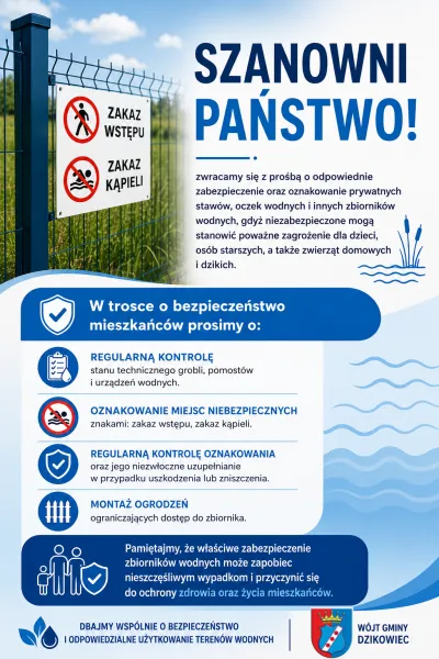  zdjęcie do artykułu Prawidłowe oznakowanie i zabezpieczenie zbiorników wodnych.