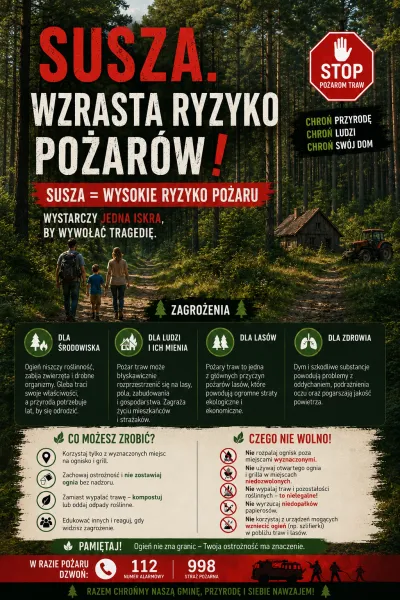 zdjęcie do artykułu: Susza zwiększa ryzyko pożarów!