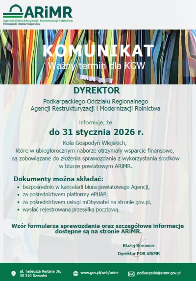  zdjęcie do artykułu Ważny termin dla Kół Gospodyń Wiejskich: Czas na rozliczenie wsparcia