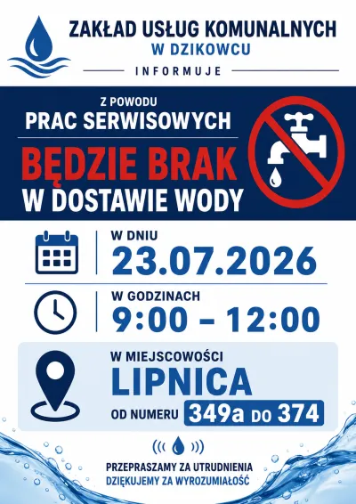 zdjęcie do artykułu: Przerwa w dostawie wody