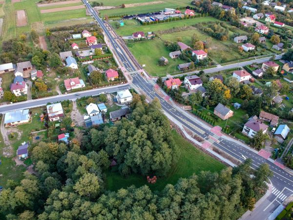 Miejscowość Dzikowiec z lotu ptaka