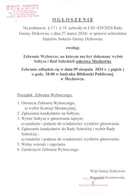 zdjęcie do
														 artykułu: Zebranie Wyborcze Sołectwa Mechowiec