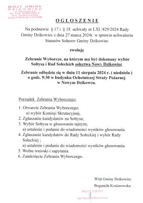 zdjęcie do
														 artykułu: Zebranie Wyborcze Sołectwa Nowy Dzikowiec