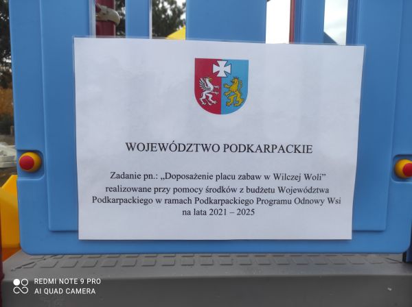 zdjęcie do
														 artykułu: Doposażenie placu zabaw w Wilczej Woli