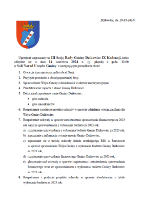 zdjęcie do
														 artykułu: III Sesja Rady Gminy Dzikowiec IX Kadencji