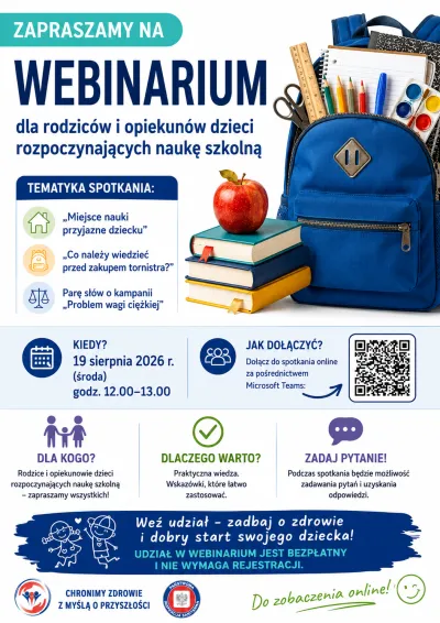  zdjęcie do artykułu Webinar dla rodziców i opiekunów dzieci rozpoczynających naukę w roku szkolnym 2026/2027