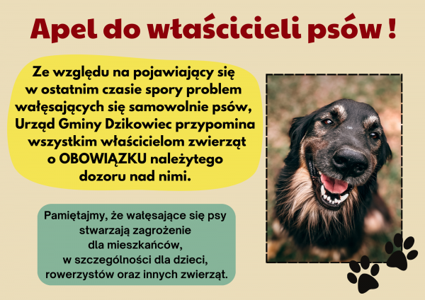 zdjęcie do
														 artykułu: Apel do właścicieli psów