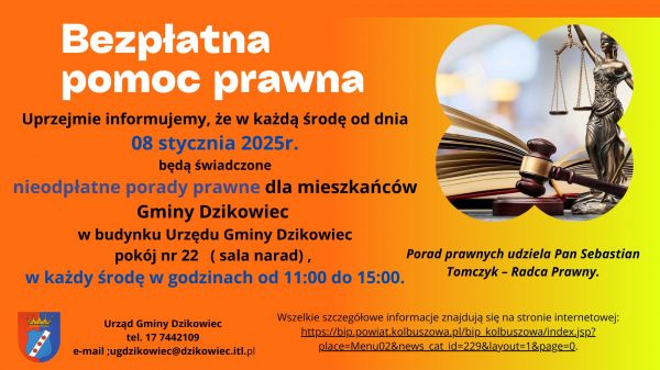 zdjęcie do
														 artykułu: Bezpłatna pomoc prawna