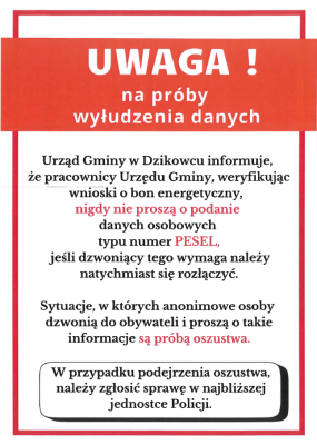 zdjęcie do
														 artykułu: Uwaga na próby wyłudzania danych !