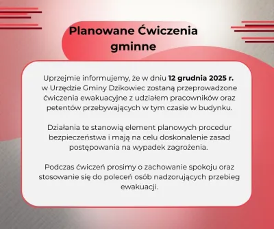 zdjęcie do
														 artykułu: Planowane ćwiczenia gminne