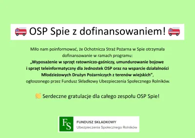 zdjęcie do
														 artykułu: OSP Spie z dofinansowaniem!