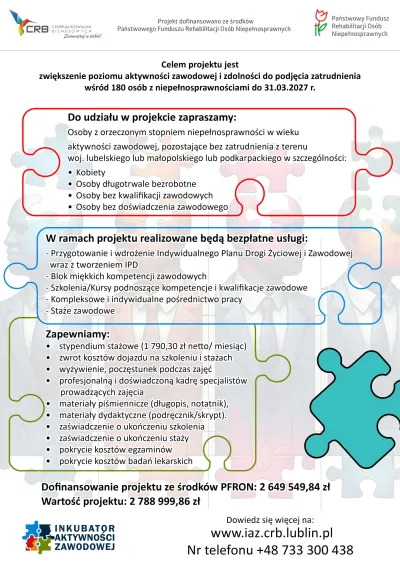 zdjęcie do artykułu: RUSZA NOWY PROJEKT PFRON - „INKUBATOR AKTYWNOŚCI ZAWODOWEJ”!