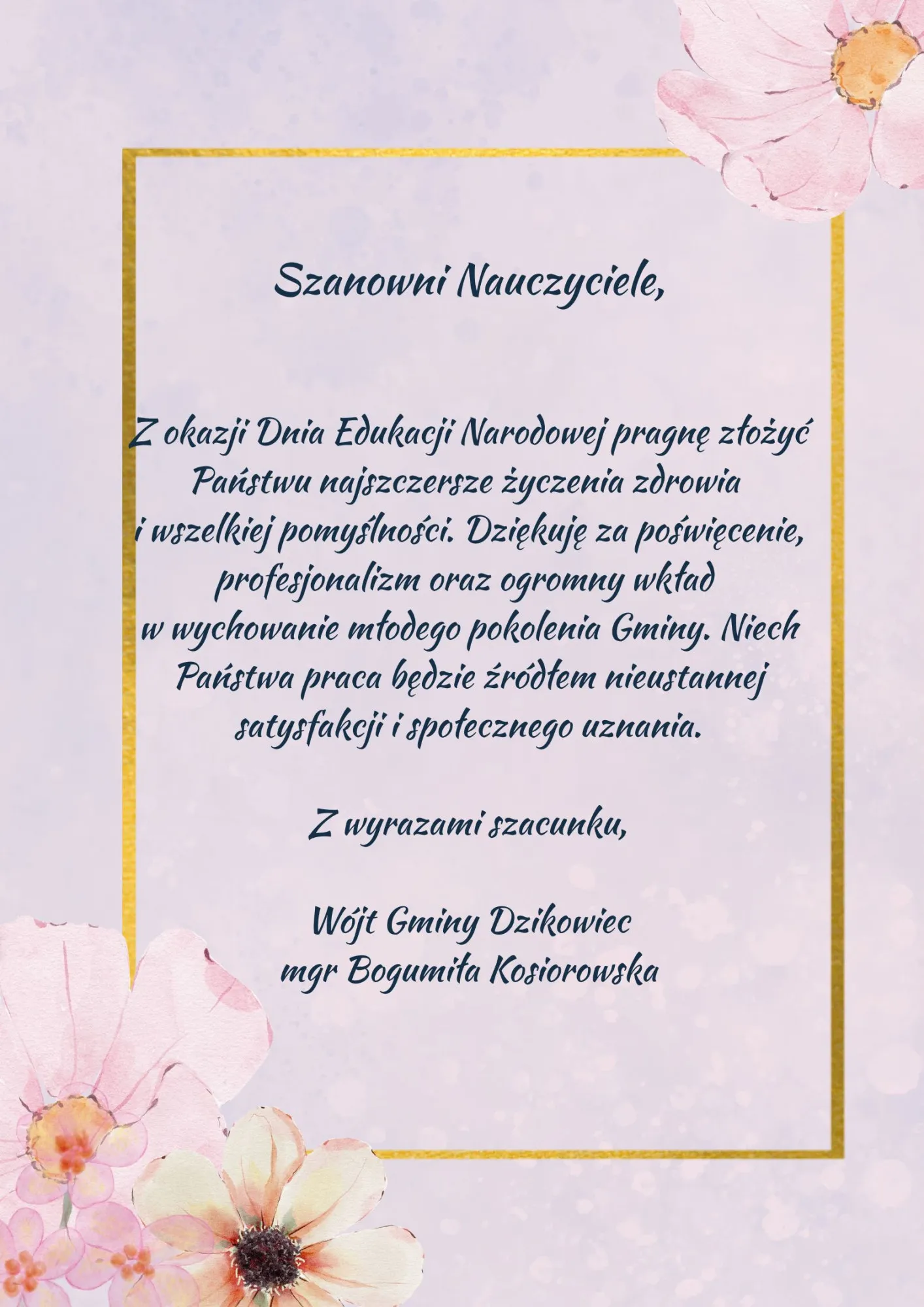 Życzenia z okazji dnia Edukacji Narodowej