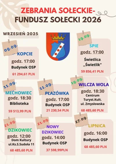 zdjęcie do
														 artykułu: Zebrania Sołeckie